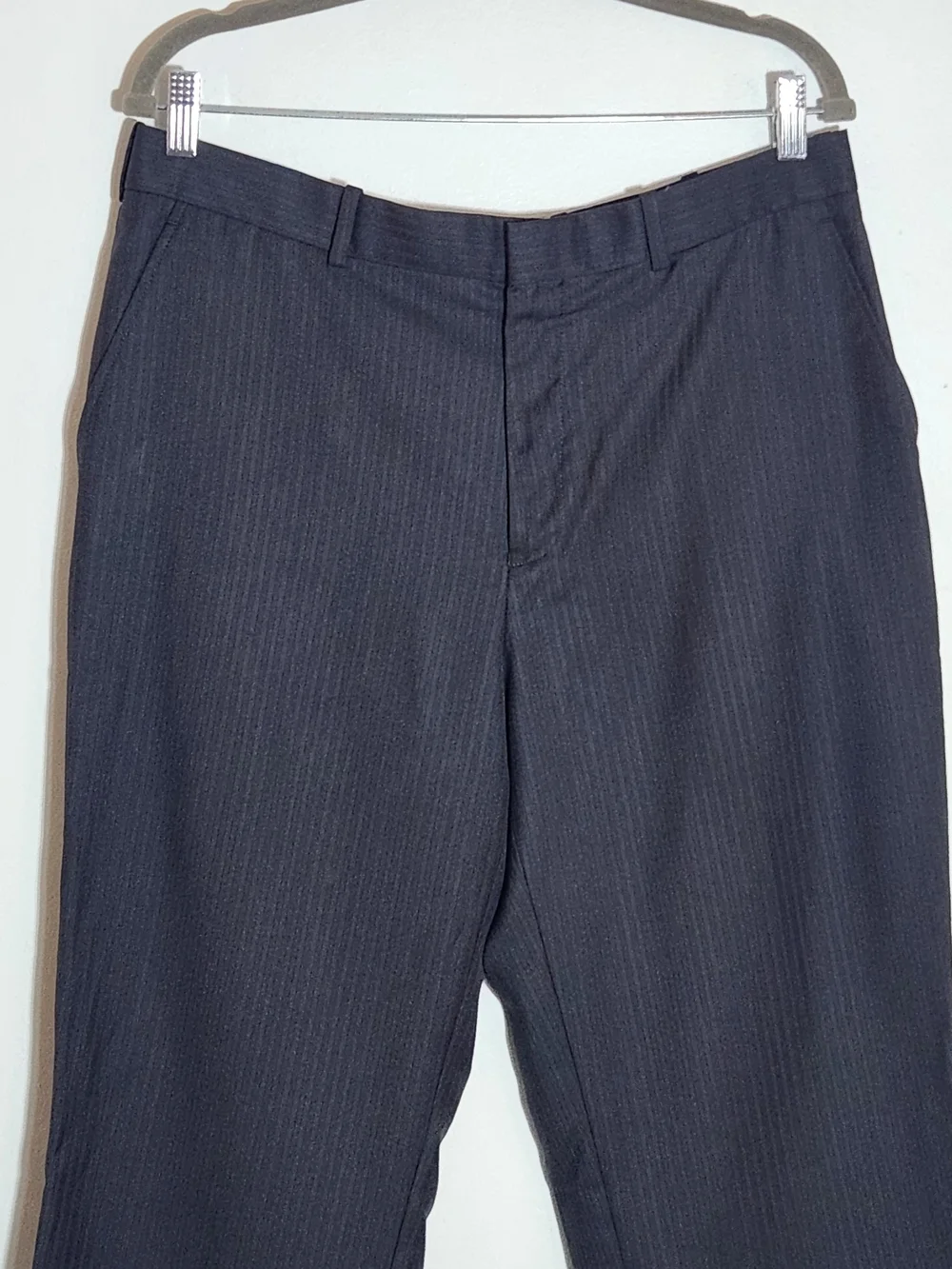 Perry Ellis Charcoal Gray Tonal Stripe Dress Pants Size 34 x 30
